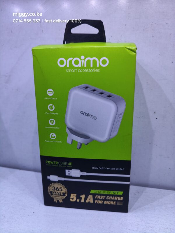 Oraimo OCW-U81F PowerCube 4 10.5W 4 Ports Wall Charger for Sale in Kenya