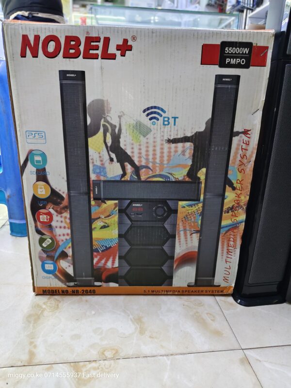 Nobel NB-2040 5.1CH Bluetooth Woofer Home Theater System – Powerful Bass Speaker for Sale in Kenya