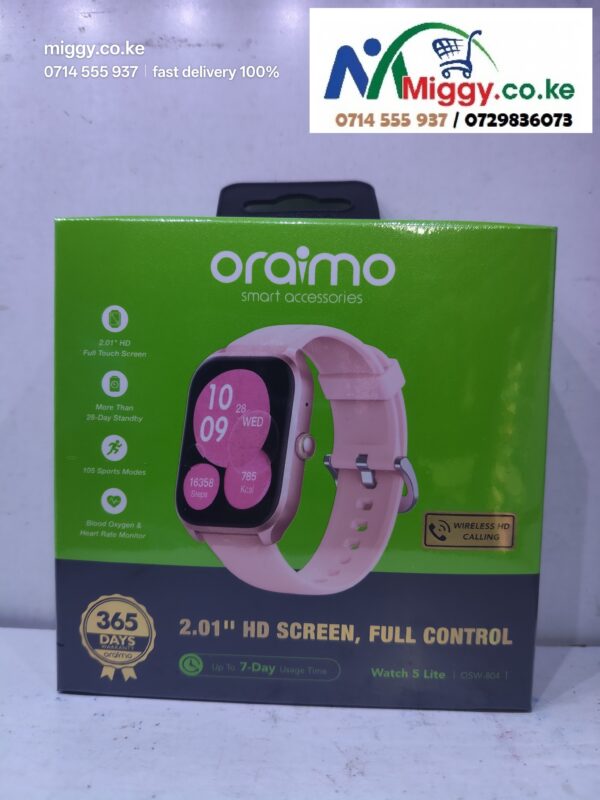 Oraimo Watch 5 Lite Smartwatch Pink OSW-804 for Sale in Kenya